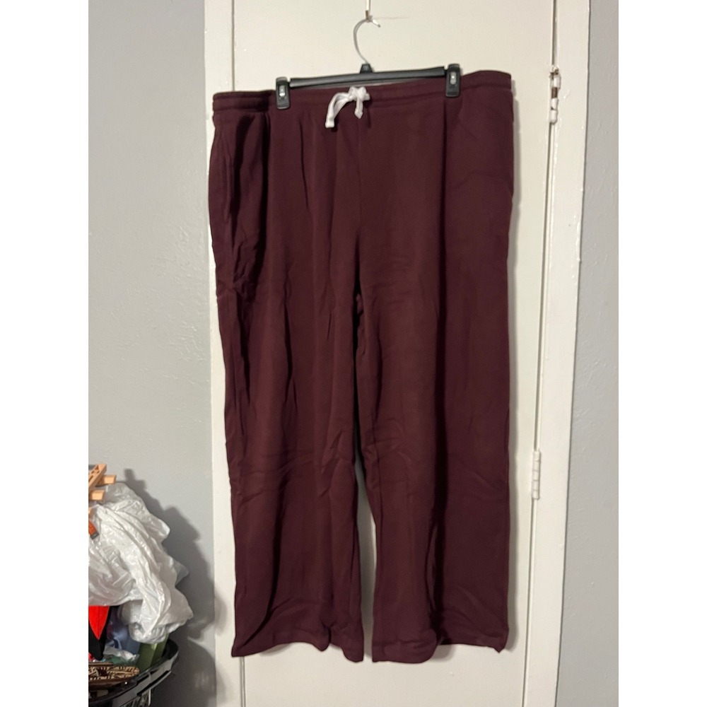 Grayson Threads Burgundy Wide Leg Lounge Pants High Rise Plus 3X NWT